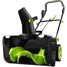 Electric Snow Thrower, 40V Electric Snow Blower, Snow Blowers Cordless, 3500W Brushless Motor, 50cm/20in Width, 7.6m/25ft Throw Distance, LED Lights & Adjustable Chute for Home and Business 4Batteries