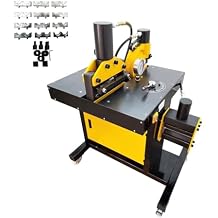 750W Electric Hydraulic Busbar Processor Bus Processing Machine Cutter/Hole Puncher/Bending/Crimping Function 4 in 1 Copper Bar Processing Machine 110V