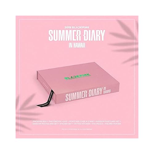 2019 BLACKPINK'S SUMMER DIARY IN HAWAII DVD+Book+Card Case+Card Stand+Photo Card Set+Sticker+Tattoo+PVC Pouch+1ea Double-sided Folded Poster+S.GIFT+TRACKING CODE