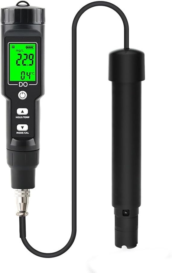 Eawfgtuw Professional Digital Dissolved Oxygen Meter Water Quality Tester, Oxygen Level Measurement, Seawater Testing Equipment for Swimming Pools Aquariums