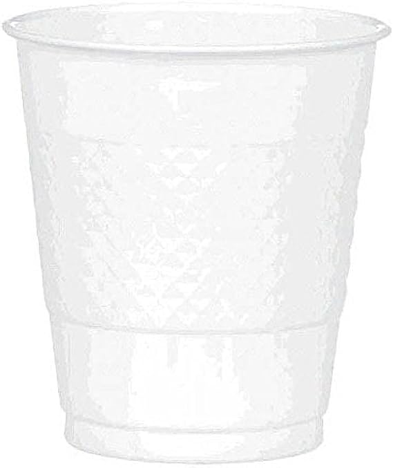 Frosty White Plastic Cups (Pack of 20) - 12 oz. - Versatile Drinkware for Indoor & Outdoor Parties, Weddings, Birthdays, Celebrations & More