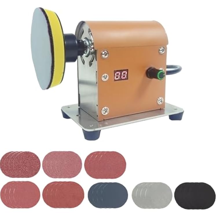 Electric Resin Polishing Machine, Adjustable Speed&Low Noise Resin Sanding and Polishing Kit with 28 PCS Wet and Dry dual-use Sandpaper for Wood, Jewel, Plastics and Metal Polishing,DIY Crafts