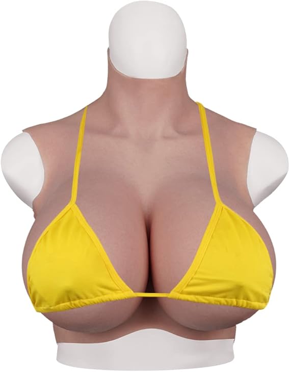 Oil-free 8th Generation Silicone Breastplate Airbag Silicone Filler | B-Z Cup Flocking Breast Plate, L & XL Size Fit All Body Type, Makeup Skin, Float Point Inside, Natural Appearance, Very Soft