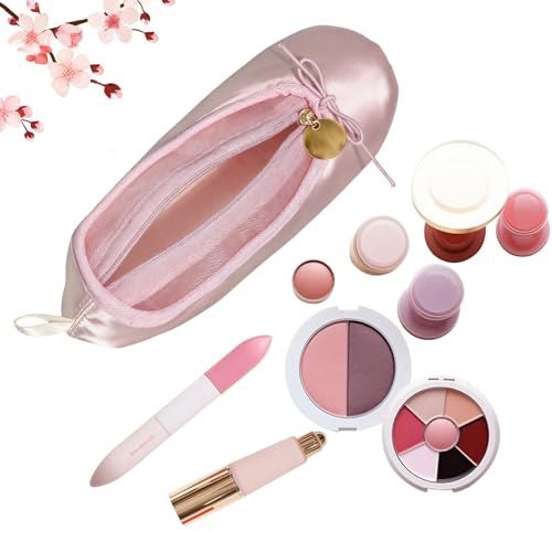 Ballet Shoe Makeup Bag with Mesh Window Panel, Small Cosmetic Bag for Trip Portable Cosmetic Travel Bag, Ballet Dance Shoe Makeup Bag Gifts for Women Girl Dancer Lover Pink