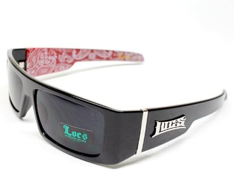 Locs Hardcore Gangster Thug Biker Vintage Sunglasses Mens Black Red Lc88