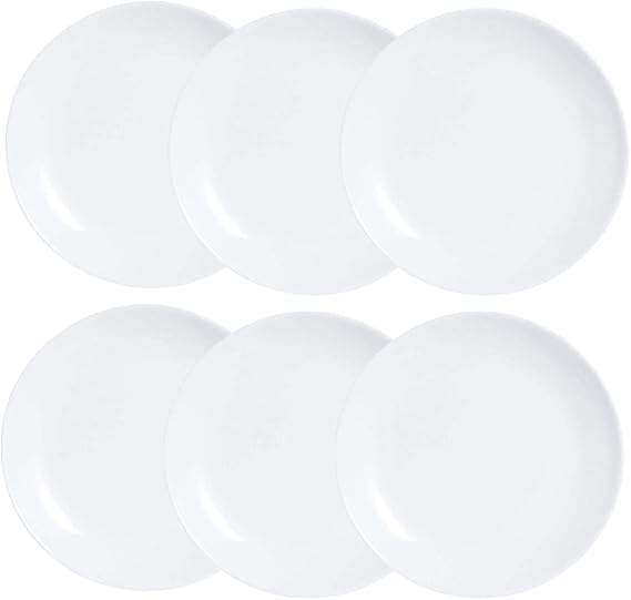 Luminarc Diwali 19 cm Opal Dessert Plates Set of 6 White