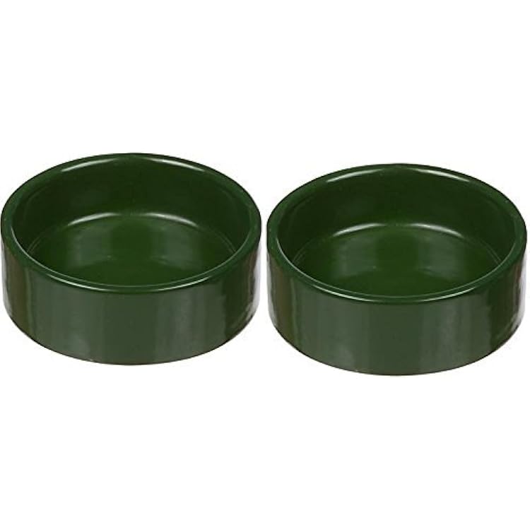 Green Small Ceramic Terrarium Dishes, 3 Diameter X 1 High 2 Pack