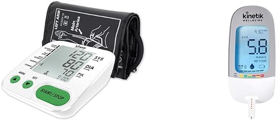 Fully Automatic Blood Pressure Monitor - Used by The NHS – BIHS & ESH Validated – Universal Cuff (22-42cm) – in Association with St John Ambulance & Blood Glucose Monitoring System