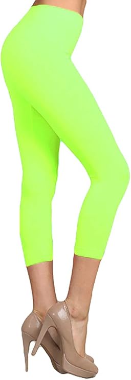 Neon Colored Capri Cut Seamless Leggings