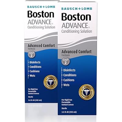 Boston Advance Conditioning Solution, Conditions & Wets Rigid Gas Permeable RGP Lens for Comfortable Wear, 3.5 Fl Oz Pack of 2