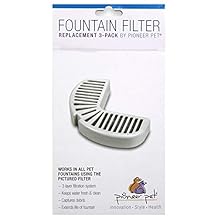 Pioneer Pet Replacement Filters for Ceramic & Stainless Steel Fountains, Raindrop Filters (3 Filters),White