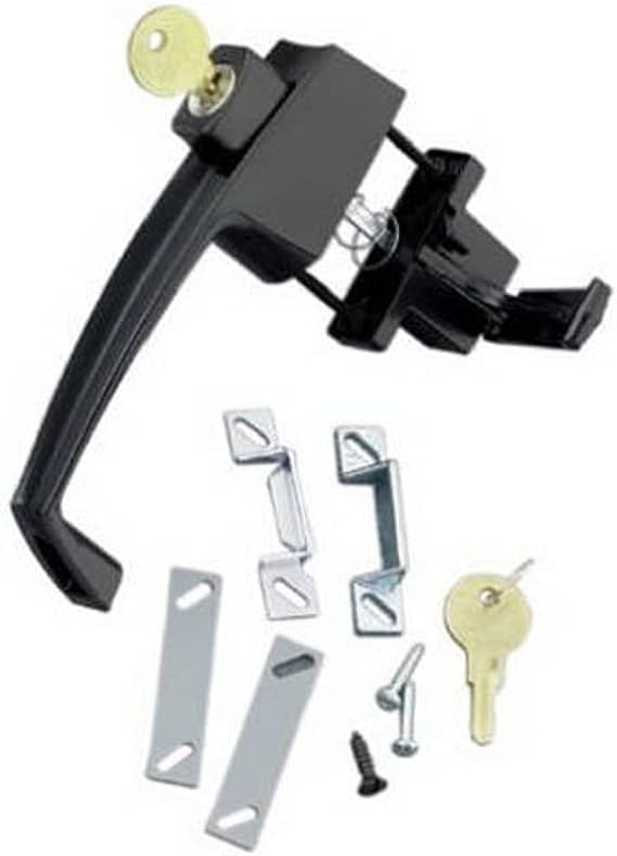 Wright Products VK333X3BL Products-VK333X3BL Keyed Tie-Down Push Button Handle, Black