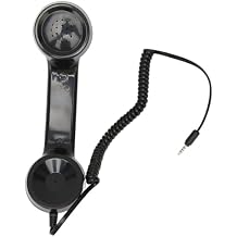 3.5mm Vintage Telephone Handset, Retro Phone Handset, Multifunction Old Style Handheld Cell Phone Receiver for Mobile Phones, Computers, Laptop (Black)
