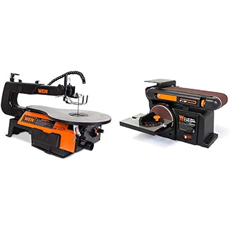 WEN 16-Inch Variable Speed Scroll Saw  Belt Disc Sander Bundle