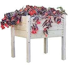 Zylina Wood Raised Garden Bed - ACCENT CORNER Planter 22"x22"x26" Raised Planter Boxes for Outdoor with Legs and Liner, Garden Beds Outdoors, Grow Vegetables, Herbs, and Flowers for Patio or Backyard.