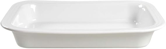 Fiesta Rectangular Baker (9" x 13") Durable Ceramic, Lead-Safe, Dishwasher/Microwave/Oven Safe Made in USA Dinnerware - White