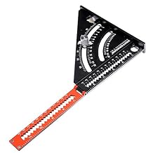 6 Inch Extendable Multifunctional Folding Triangle Ruler Carpenter Square with Base Precision Goniometer Multi-Angle Measurement Woodworking Tools