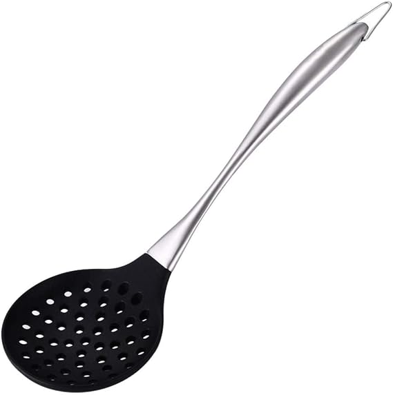 Silicone Wok Skimmer Non-Scratch Slotted Spoon for Cooking Frying