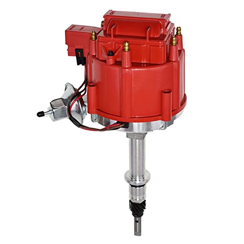 A-Team Performance Complete HEI Distributor 250 Six Cyl 65K Coil & 7,500 RPM - Compatible With Chevrolet & GM Trucks 6-Cylinder 230, 250 & 292 - Red Cap & One-Wire Install - Automotive Wire