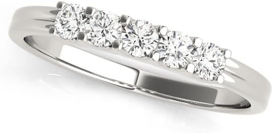 Shared Prong Half Eternity Ring | 0.25ct to 2.00ct D/VVS Lab Diamond | 9K/18K Gold & 950 Platinum | UK Hallmarked | Gift for Women