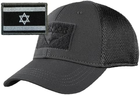 Condor MESH Fitted Tactical Cap Bundle - Israel Flag Patch - Choose Size