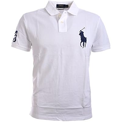 Polo RL Mens Big Pony Custom Slim Fit Mesh Polo Shirt-Light Blue