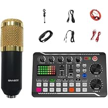 Live Sound Card with Dj Mixer Effects, Voice Changer, Sound Card For Live Streaming,F988 Live Sound Card Audio Mixer, Professional Sound Mixer Board, Sound Card for Live Streaming/Gaming (1 set)