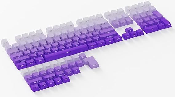 Side Printed Keycaps 136 Keys Shine-Through OEM Profile PBT Keycap Set for South-Facing Mechanical Keyboard,Side Print Gradient Color Keycaps (Gradient Purple)