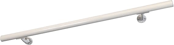 DHR 3' Handrail Section with Mounts - White - Stair Handrail - USA Made Railing- Easy to Install Handrails for Outdoor & Indoor Stairs, Porch & Deck Stair Handrail