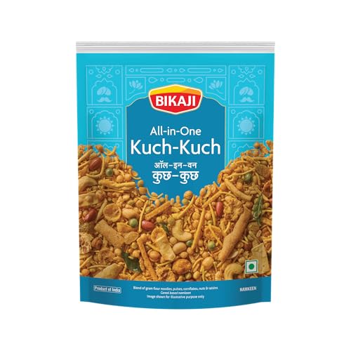 Bikaji Kuch Kuch All-in-One Mixture, 14.11 oz Traditional Bikaneri Namkeen Farsan Crunchy Spicy Indian Party Snack Authentic Handmade Taste Perfect Everyday Munching & Tea-Time Savory Mix