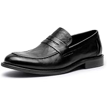 Mens Slip-On Oxfords, Leather Dress Shoes for Business