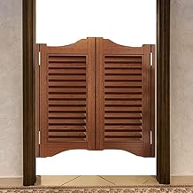MTSON Swinging Doors Brown Retro Cafe Doors Handmade Double Swinging Door, Custom Saloon Bar Swing Half Door Two-Way Open for Hallway Counter, 70-140 Cm Wide Size : W105xH90cm41 516 x35 716