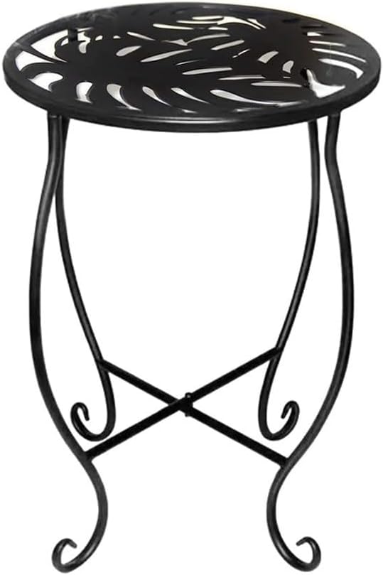 Metal Outdoor Side Table 8 Inch Round End Table with Sturdy Legs for Patio, Garden, Balcony, Compact and Functional for Small Spaces