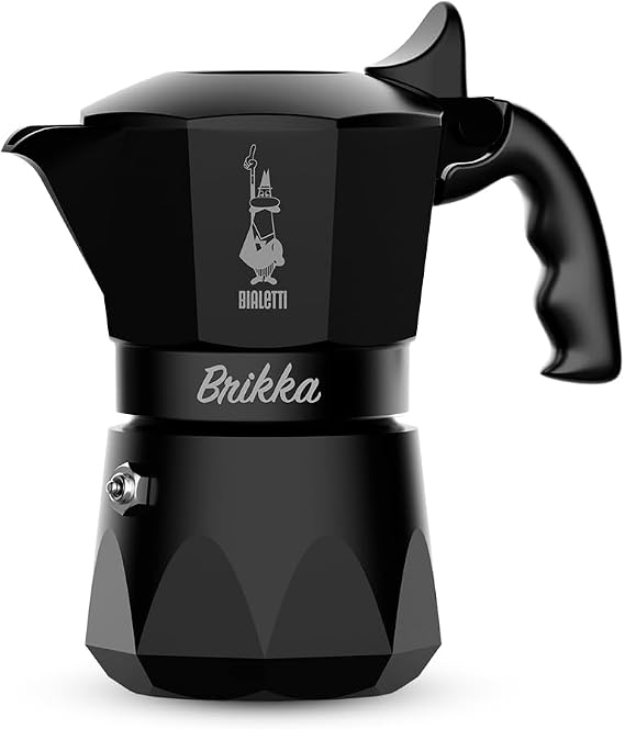 Bialetti Brikka Stovetop Coffee Maker / Espresso Maker / Moka Pot, for 2 Cups, Black, Japan-Exclusive