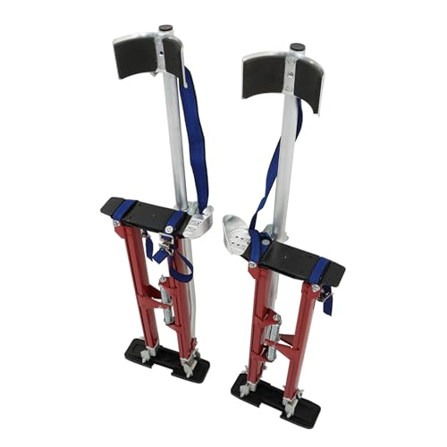 kimllier 18-30 Inch Drywall Stilts Red Aluminum Alloy Stilts Adjustable Height Fit for Work High Above The Ground