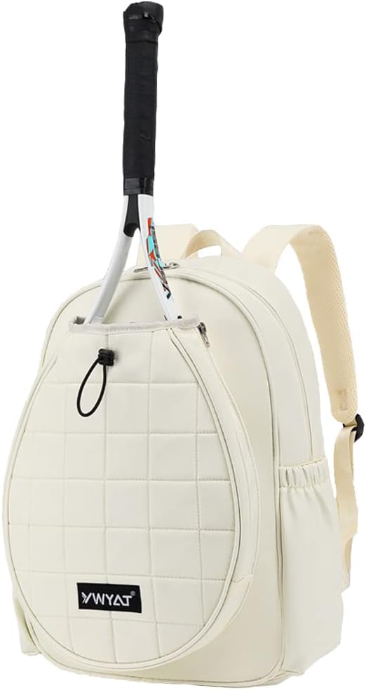 Tennis Backpack Holds 1 Racket, Badminton Pickleball Squash Backpack with Shoe Compartment Backpack Bag for Men Women