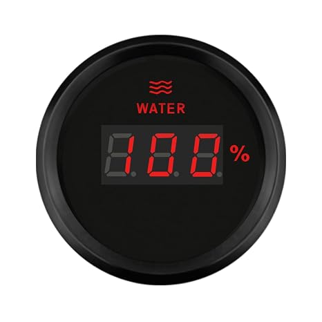 ELING Water Level Gauge 0-190ohm 52mm Digital with Backlight 12Volt 24Volt for Car Boat Tractor