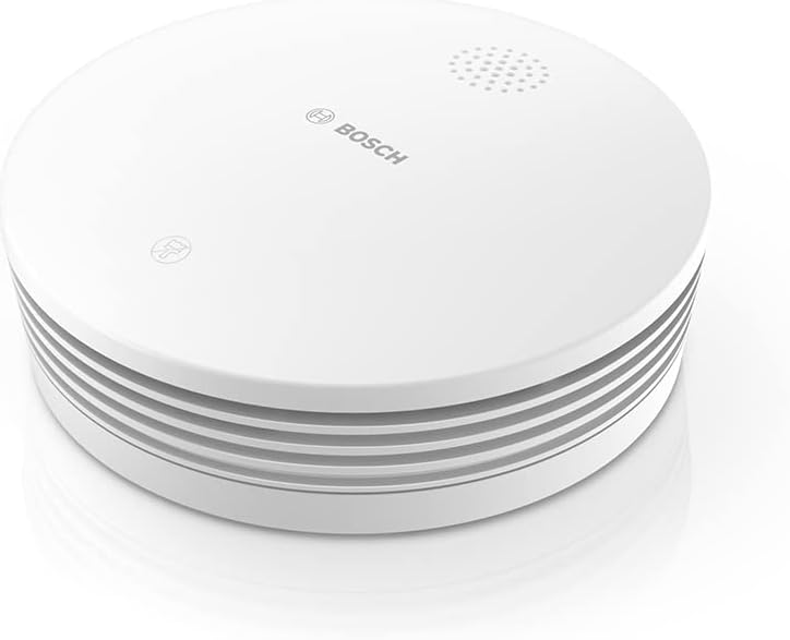 Bosch Smart Home Smoke Alarm II with App Function and Replaceable Battery Compatible with Apple HomeKit