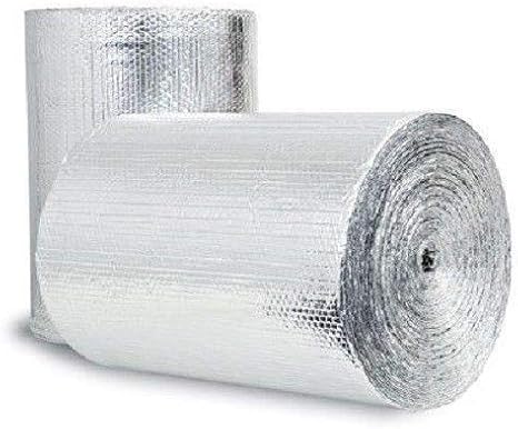 Double Bubble Reflective Thermal Aluminum Foil Radiant Heat Vapor Barrier Insulation: (24" X 10 Ft) Heavy Duty (Water Proof No Tear): Walls Windows Garages Attics Air Ducts HVAC Vehicle Etc