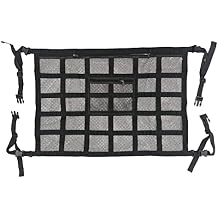 Car Ceiling Cargo Net Pocket Storage Net for Abarth 695 Tributo Ferrari 2014-2026,with Zipper Double Layer Design Car Roof Storage Organizer