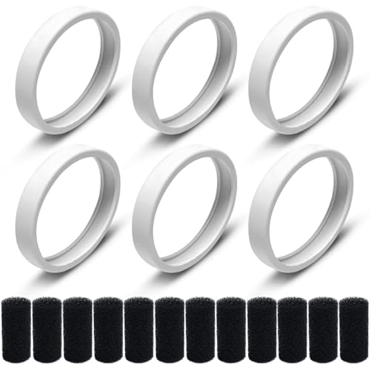 Pool Cleaner Tire and Tail Scrubber Compatible with Polaris C10 180 280 360 380 Tire Parts 6 Pool Replacement Tires & 12 Sweep Hose Tail Scrubber