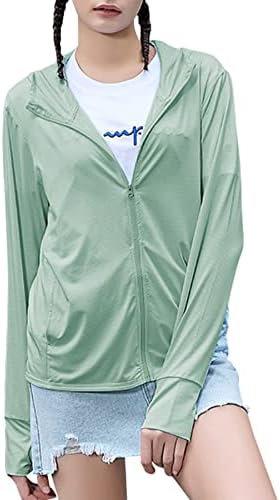 Zando UPF 50 Sun Protection Clothes Quick Dry Sun Block Hoodies Full Zip Sun Protection Jacket Hooded Sun Protection Shirt Long Sleeve UV Protection Top Lightweight Sun Tops Green US LCN 2XL