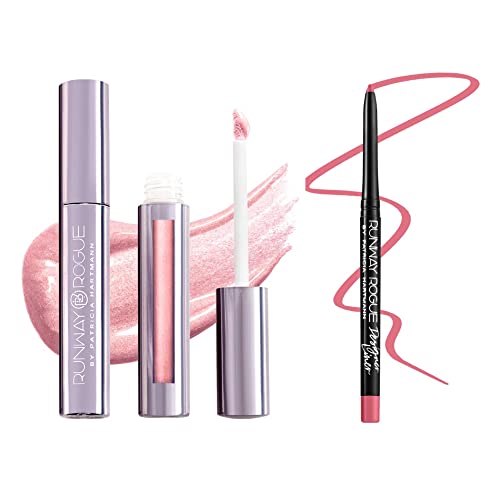 Runway Rogue LuxGloss Kit with Moisturizing Lip Gloss Tube, Catwalk and Lip Liner Pencil, Its a Wrap