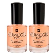 Duri Rejuvacote 2 Nail Growth Base and Top Coat, Balanced Repair - Nail Hardener for peeling, thin, or fragile nails Pack of 2