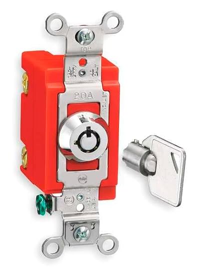 Wall Swtch, 1-Pol, 20A, SS, Barrl Key Lockng