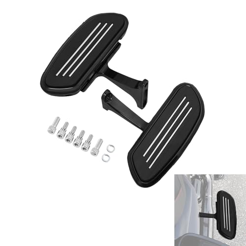 XFMT Motorcycle Black Passenger Footboard Floorboard with Mount Bracket Kit For Harley Streamliner Style Touring Road King Street Glide Road Glide Electra Glide Ultra Classic 1993-Later
