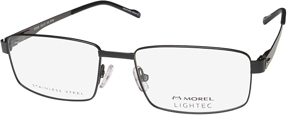 Lightec 30298s Eyeglass Frame/Eyewear Stainless Steel Rectangular Shape Designer