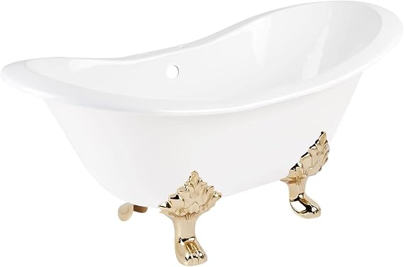 Signature Hardware 915546-61-RH-ND Arabella 61" Cast Iron Soaking Clawfoot Tub with Pre-Drilled Overflow, Tap Deck and 7" Faucet Holes - Less Drain and Overflow