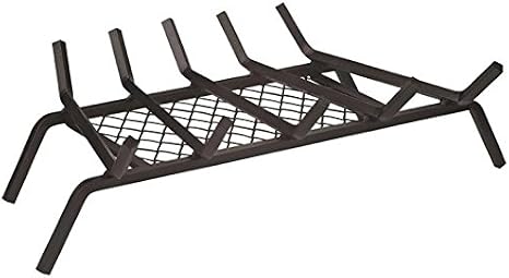 Rocky Mountain Goods 23-inch Fireplace Grate with Ember Retainer - 1/2 Heavy Duty Cast Iron - Heat Treated for Hottest Fires - Retainer for Cleaner More efficient fire - Heavy Duty Welds
