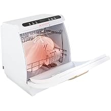 110V 900W Portable Dishwasher Countertop Dish Washing Machine 360 Dual Spray Deep Cleaning 5 Washing Programs Apartment Counter Top Dish Washer with 161F High Temperature and PTC Heating Function